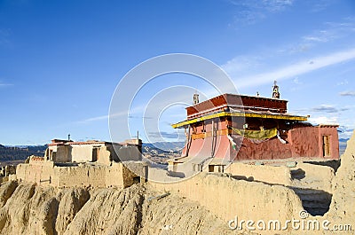 The top of Guge dynasty ruins in Tibet Stock Photo