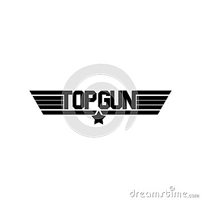 Top Gun typography vector icon. Topgun ettering Vector Illustration