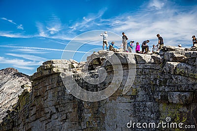 Top of Half Dome, Yosemite National Park, California Editorial Stock Photo