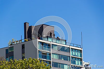 Surveillance from the top of building Editorial Stock Photo