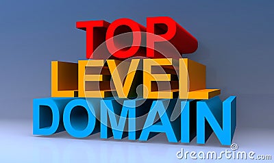 Top level domain on blue Stock Photo