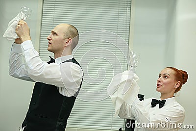 A top-level waitstaff Stock Photo