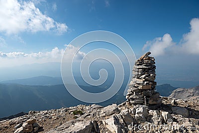 On the top of Mount Olympus Stock Photo