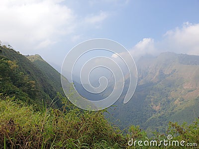 Top of mountain, clouds and sky Stock Photo