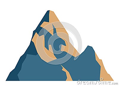 Top mountain peaks vector blue logo silhouette illustration. Vector Illustration