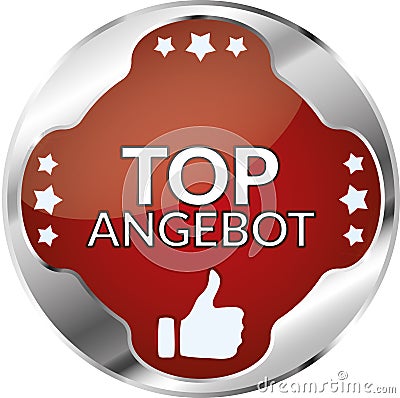 Top offer German Language: Top Angebot Button Vector Illustration