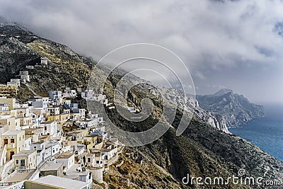 On the top of Olympos Village Stock Photo