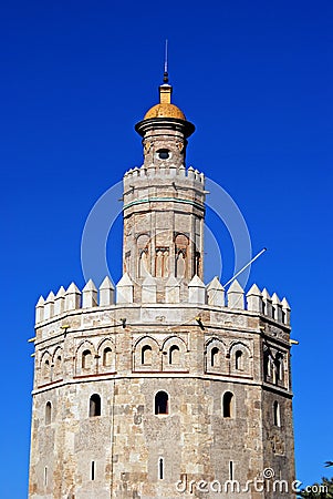 Top of the Torre del Oro, Seville, Spain. Stock Photo