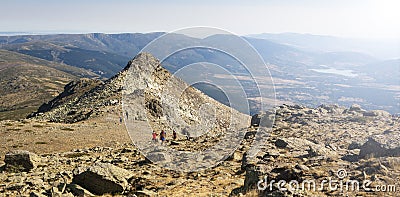 Top of the PeÃ±alara peak in the Sierra de Guadarrama National Park Stock Photo
