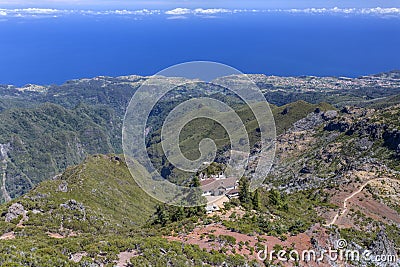 On top of pico ruivo mountain, Madeira Stock Photo