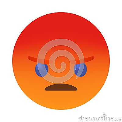 Top quality emoticon. Angry red face. Emoji. Cute emoticon isolated. Emoji icon from Facebook App Vector Illustration