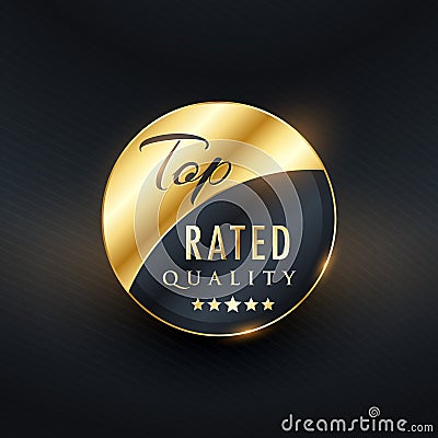 top rated quality premium golden label design Vector Illustration