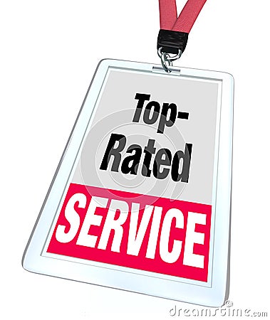 Top Rated Service Employee Badge Name Tag Customer Support Stock Photo