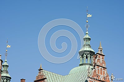 Top of the roof of Rosenberg castle in Copenhagen, Denmark Stock Photo