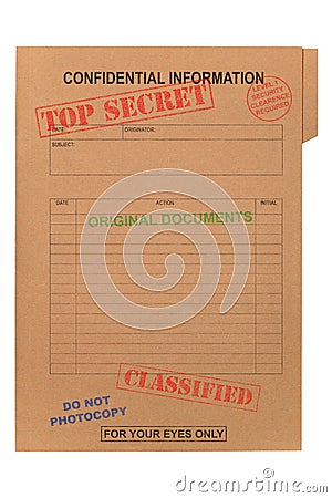 Top Secret Confidential file Stock Photo