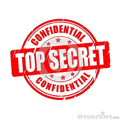 Top secret, confidential vector stamp Cartoon Illustration