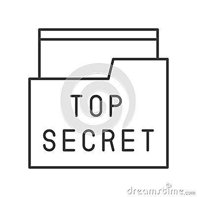 Top secret file and folder, police related icon editable stroke Vector Illustration