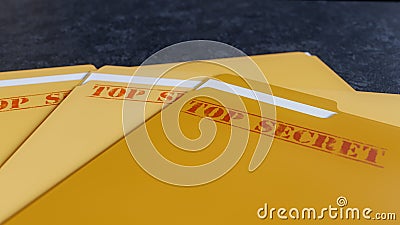 Top Secret File Folders - 3D Illustration Stock Photo