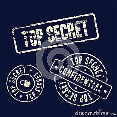 Top secret stamp set Vector Illustration