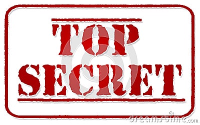 Top secret stamp on white Stock Photo