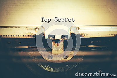 Top secret with typewriter Stock Photo