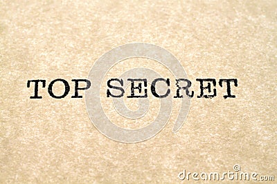 Top Secret Typewriter Type Stock Photo