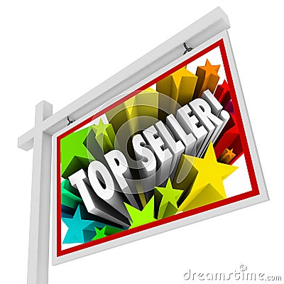Top Seller Real Estate Sign Best Selling Agency Agent Salesperson Stock Photo