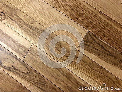 Top shoot of diagonal staggered look of the modern maple hardwood floor. Stock Photo