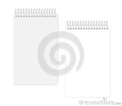 Wire spiral junior legal size empty notebook - page and cover Vector Illustration