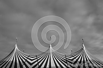 Top of striped big tent at the Gunnersville Festival concert series in Gunnersbury Park, Chiswick, London UK Stock Photo