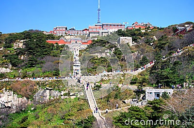 Top of the taishan mountain Editorial Stock Photo