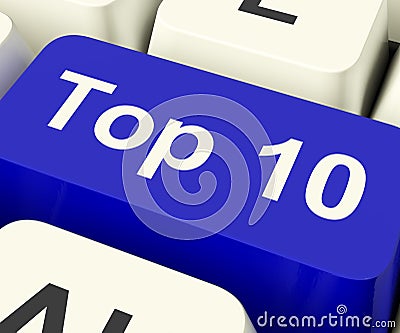 Top Ten Key Showing Best Rated In Charts Stock Photo