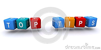 Top tips word block on white Stock Photo