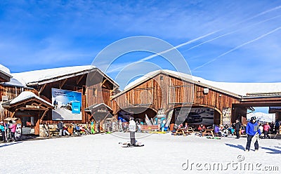 Top Verdons lift station. Ski Resort Courchevel 1850 m Editorial Stock Photo