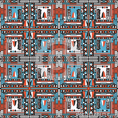 Top view of abstract city. Seampless pattern Vector Illustration