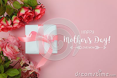 Top view aerial image of decoration Happy mothers day holiday Stock Photo