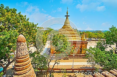 Top view on Alo-daw Pyi Pagoda, Bagan, Myanmar Stock Photo