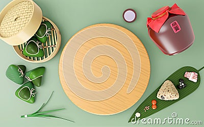 3D rendering Dragon Boat Festival background Stock Photo