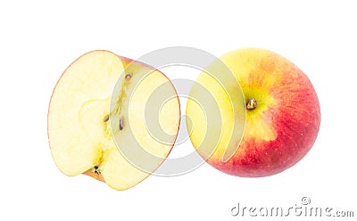 Top view apple slice isolated on white background Stock Photo