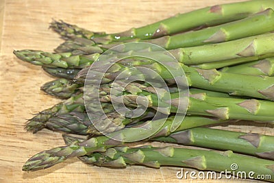 Garden asparagus closeup on top view Stock Photo