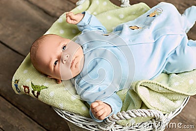 Top view of a baby. Stock Photo