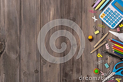 Top view back to school concept and education background concept Stock Photo