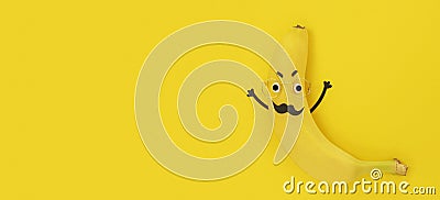 top view banana with copy space Stock Photo