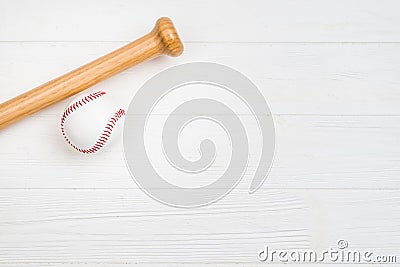 top view baseball wooden bat. High quality photo Stock Photo