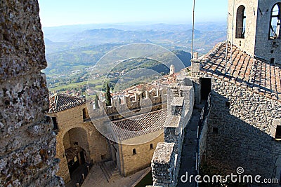 Top view of big city Stock Photo