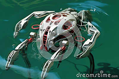 top view of a biohybrid robot swimming in water Stock Photo