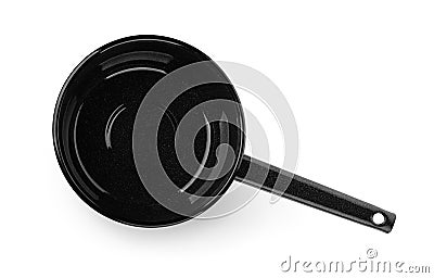 Top view of black empty saucepan Stock Photo