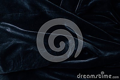 top view of black velvet textile Stock Photo