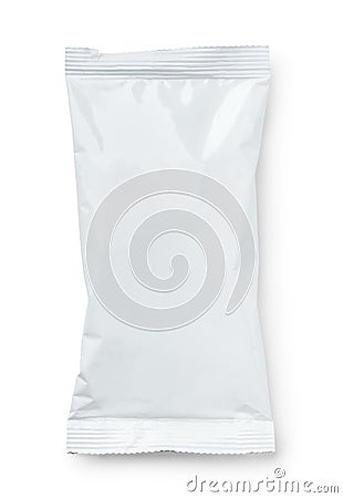 Top view of blank plastic snack package Stock Photo