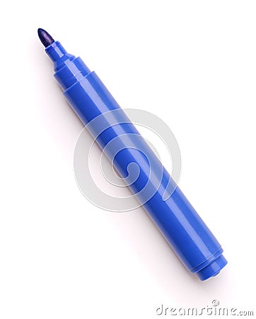 Top view of blue permanent marker Stock Photo